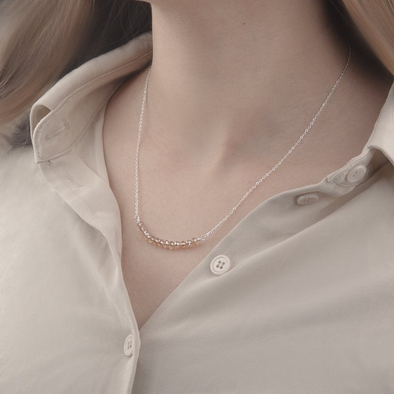 Sterling Silver 13 Beads Necklace for Girls - 13th Birthday Gift, Bat Mitzvah Present