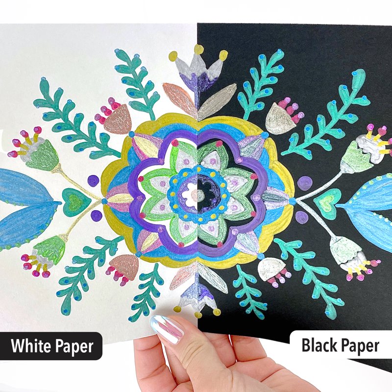 12-Color Metallic & Glitter Art Markers for Kids and Adults