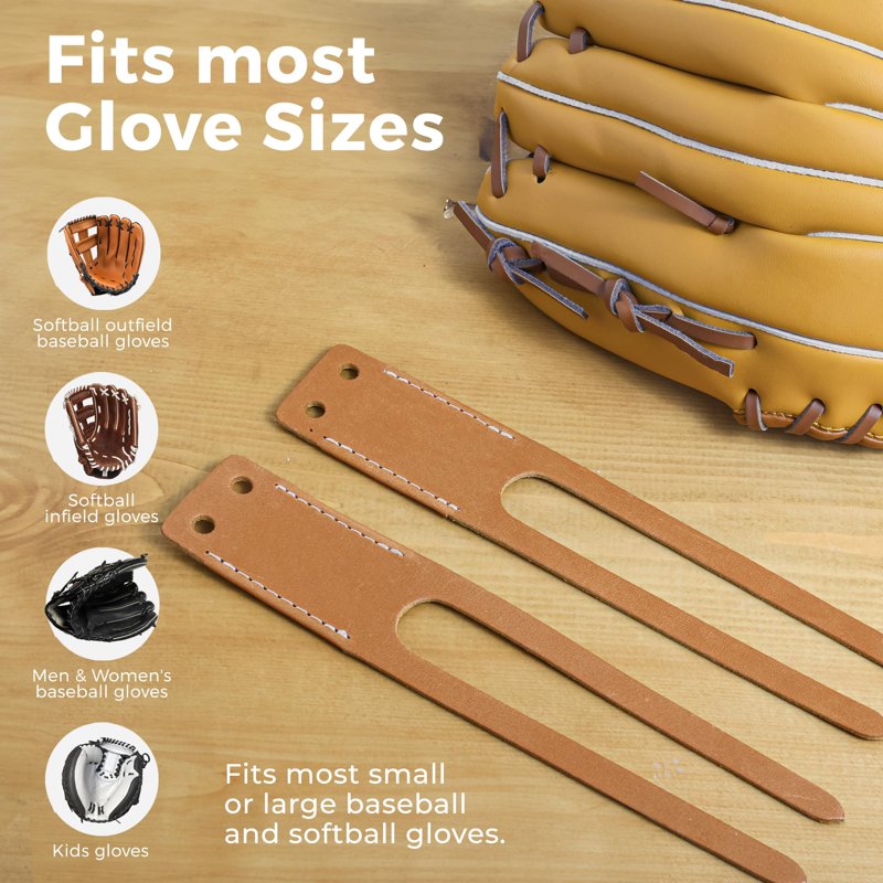 Baseball Glove Lacing Kit - 6 Heavy Duty Leather Straps, Lacing Needle & Thumb Pinky Straps
