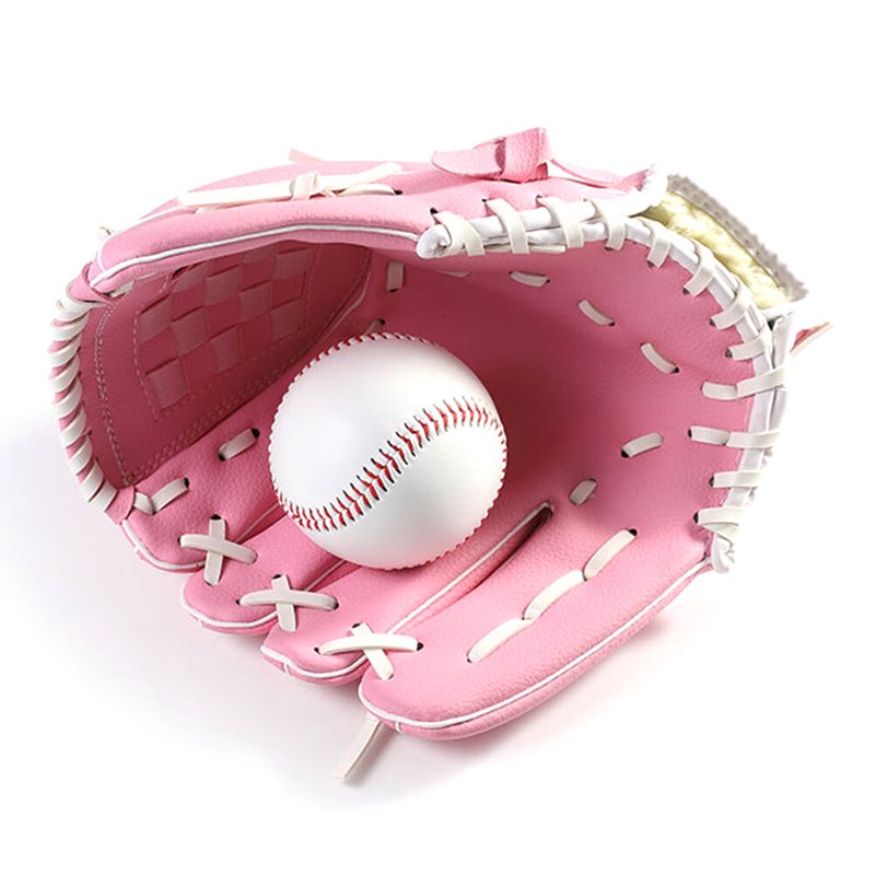Kids Left Hand Baseball Glove Softball Glove for Youth Infielder Pink
