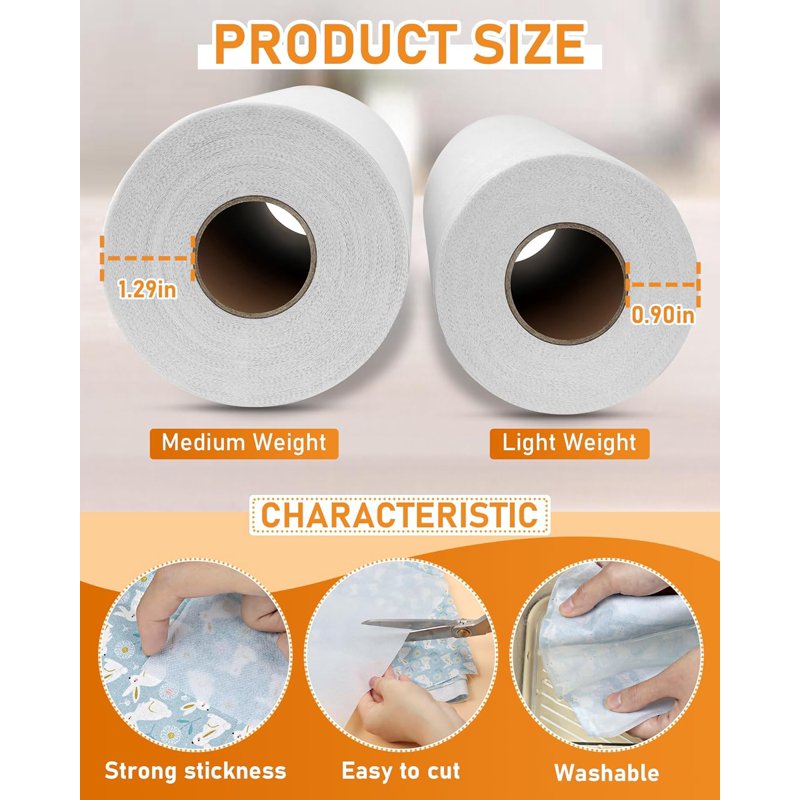 Medium Weight White Fusible Interfacing Roll 11.6 x 30 Yards for Sewing & Crafts