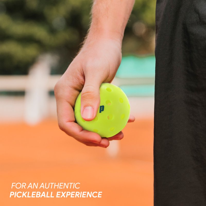Outdoor Pickleball Balls 3-Pack with Jar – USA Pickleball Approved, 40-Hole Neon Yellow
