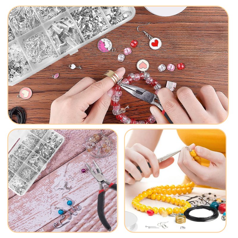 Jewelry Making Supplies Kit 905 Pcs - Beading Wire, Findings, Pliers & Repair Tools