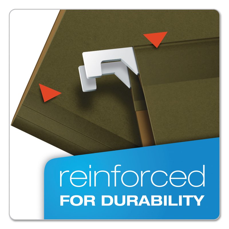 Extra Capacity Reinforced Hanging File Folders - 25 Pack, Green