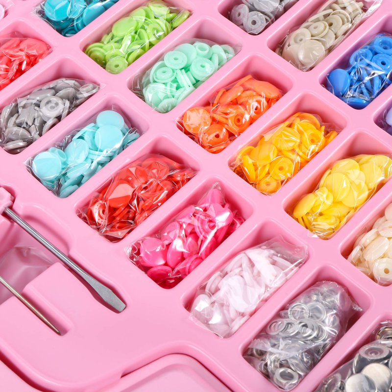 Plastic Snaps Fasteners Kit with Tools for Sewing & Crafting - Colorful