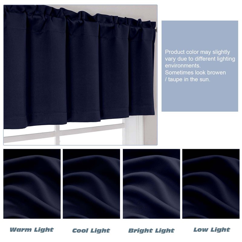 Blackout Window Valance 60-Inch Wide for Kitchen, Bedroom, Living Room