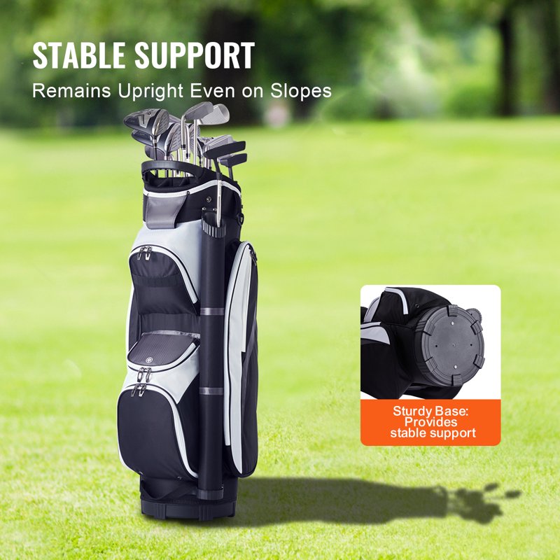 KFFKFF Golf Bag 14-Way Organizer 36" with Pockets, Nylon, Handles, Dust Protection — Variation: 36" 7Pockets Black