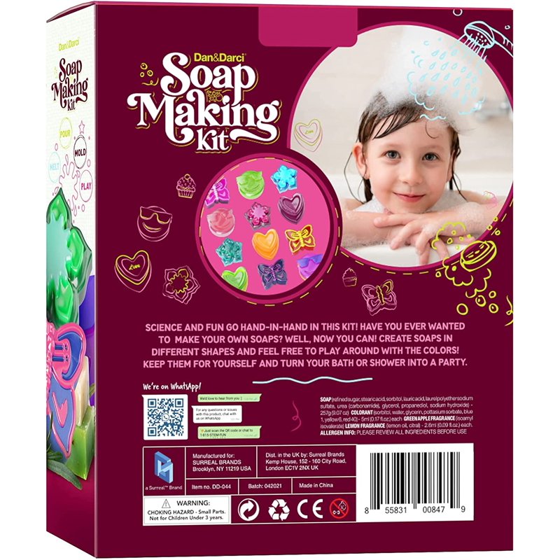 Kids Soap Making Kit - STEM Craft Activity for Ages 6-12, Includes 8 Soaps & Molds