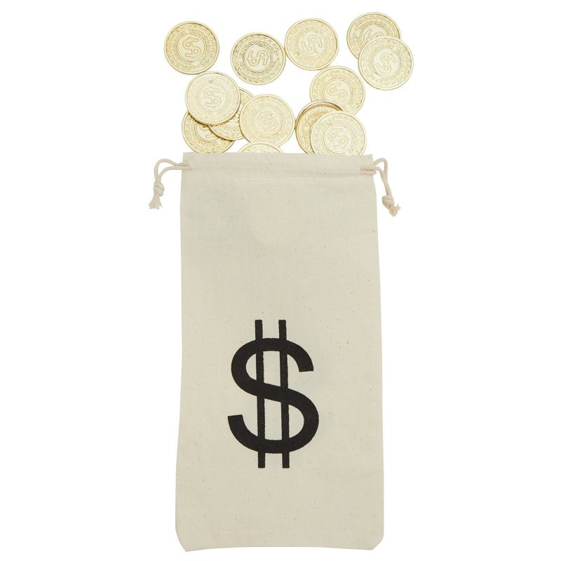 Small Drawstring Money Bags for Casino Party Favors 12 Pack