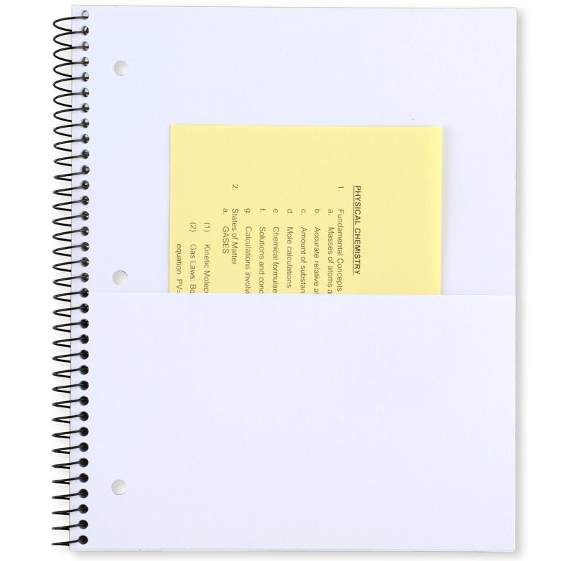 5-Subject Wide Ruled Spiral Notebook with Plastic Cover 8 x 10 - Pack of 12