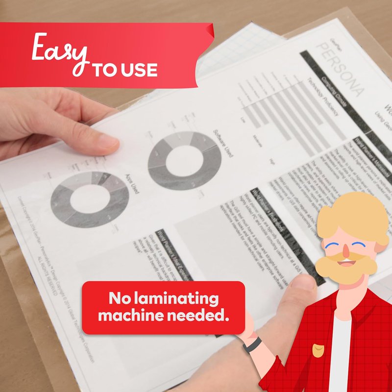 Self-Adhesive Laminating Sheets 9 x 12 Inches Pack of 100 Glossy Protect Documents