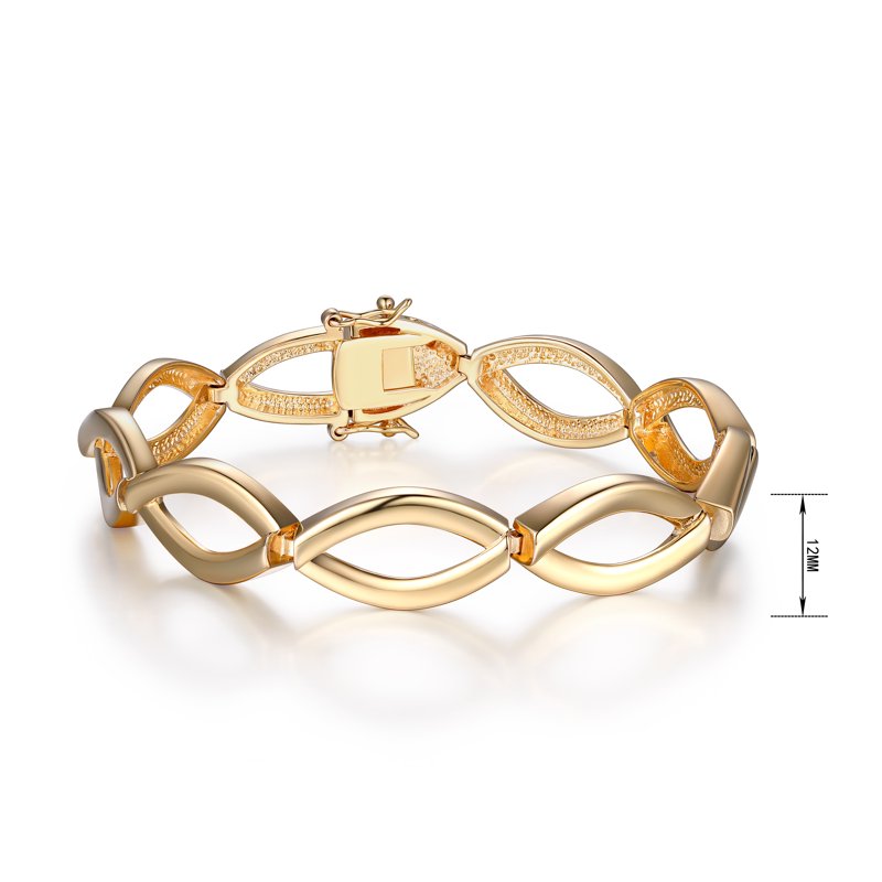 Women's Gold Over Brass Link Bracelet 7.5 Inch Jewelry Accessory