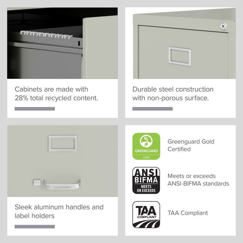 Locking Metal File Cabinet with 3 Drawers - Commercial Grade Vertical Storage