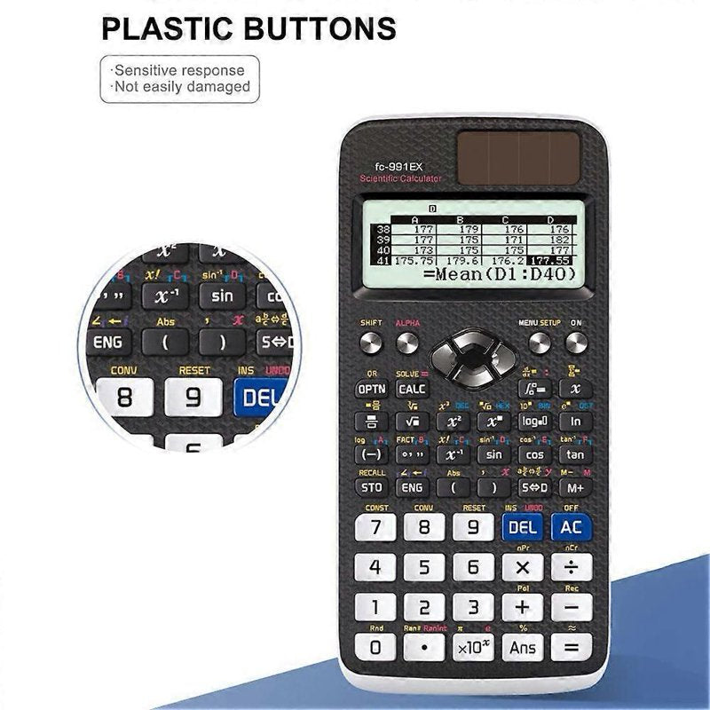 Scientific Calculator 552 Functions for School & Education - Black