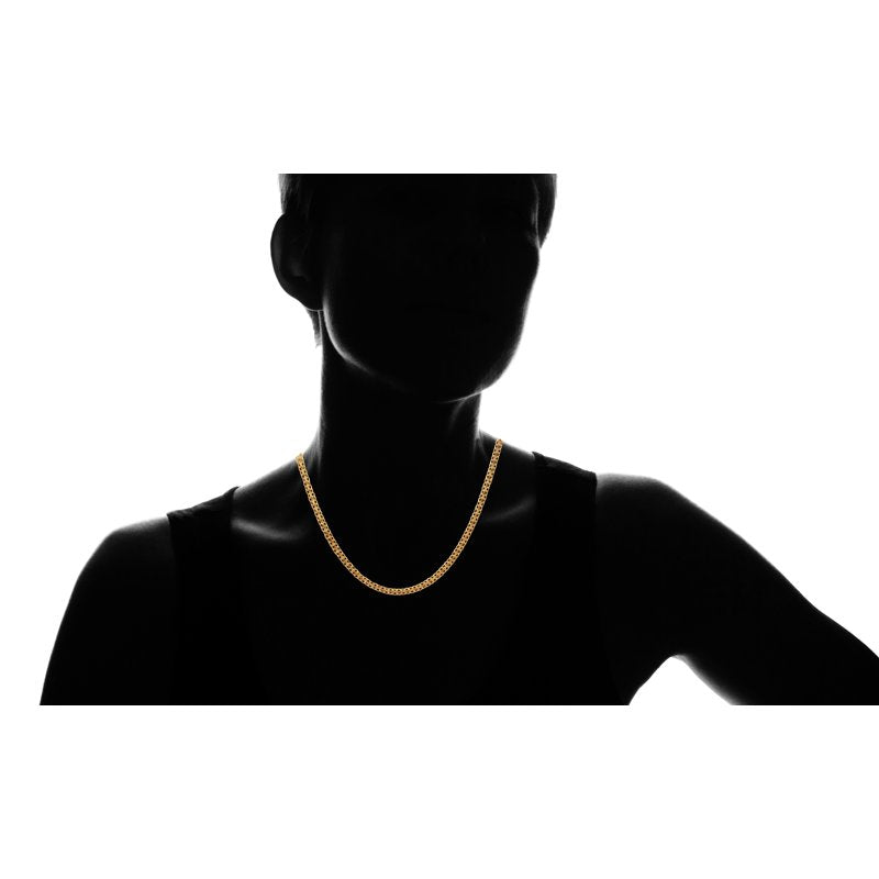 Gold Over Sterling Silver Bismark Chain Necklace 22 Inch - Elegant Italian Design