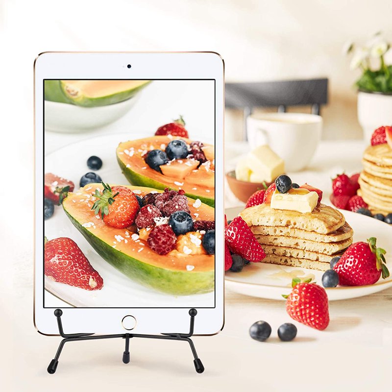 4 Pack Anti-Slip Plate Display Stands for Plates Photos Artworks - Black Iron
