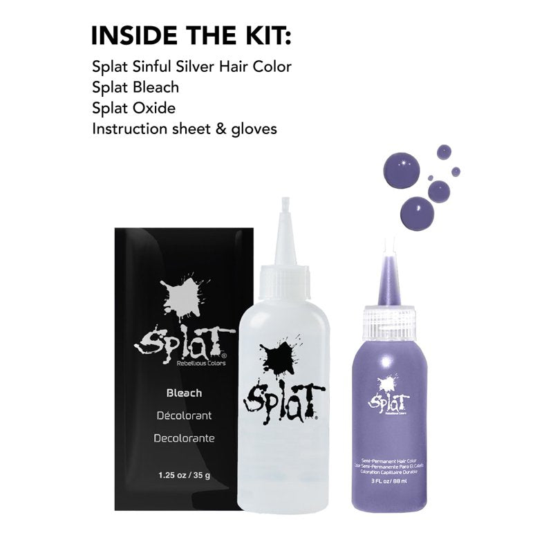 Semi-Permanent Hair Dye Kit with Bleach for Vibrant Silver & Bold Colors
