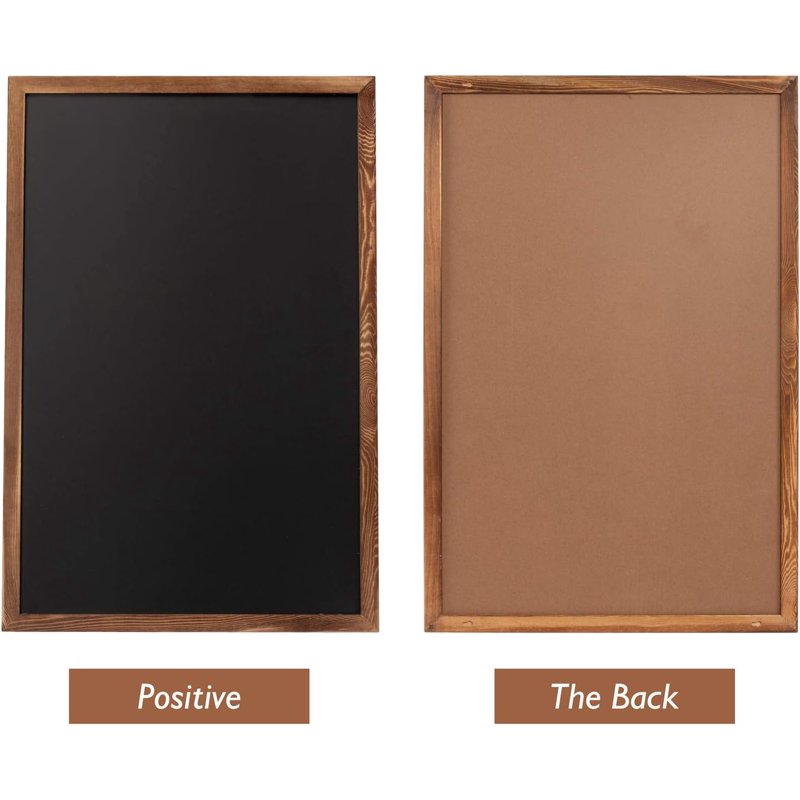 Large Rustic Wood Framed Magnetic Chalkboard 36x24 Wall Sign for Menu & Home