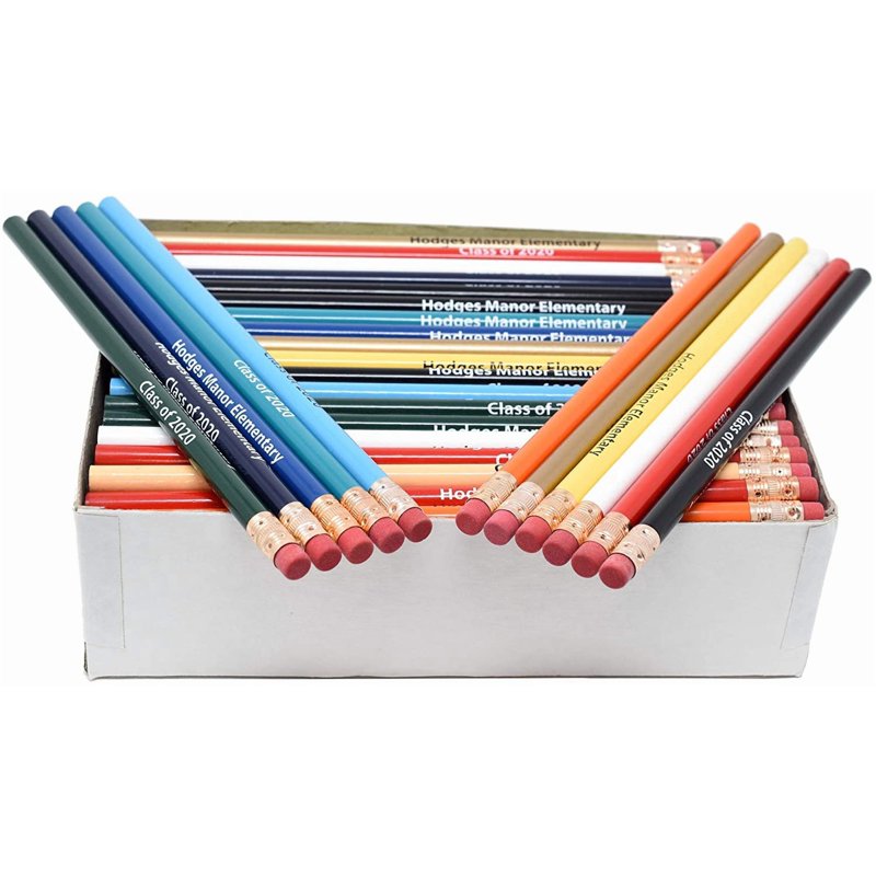 Custom Imprinted Round Pencils Bulk Pack of 144 - Logo Promotional Pencils