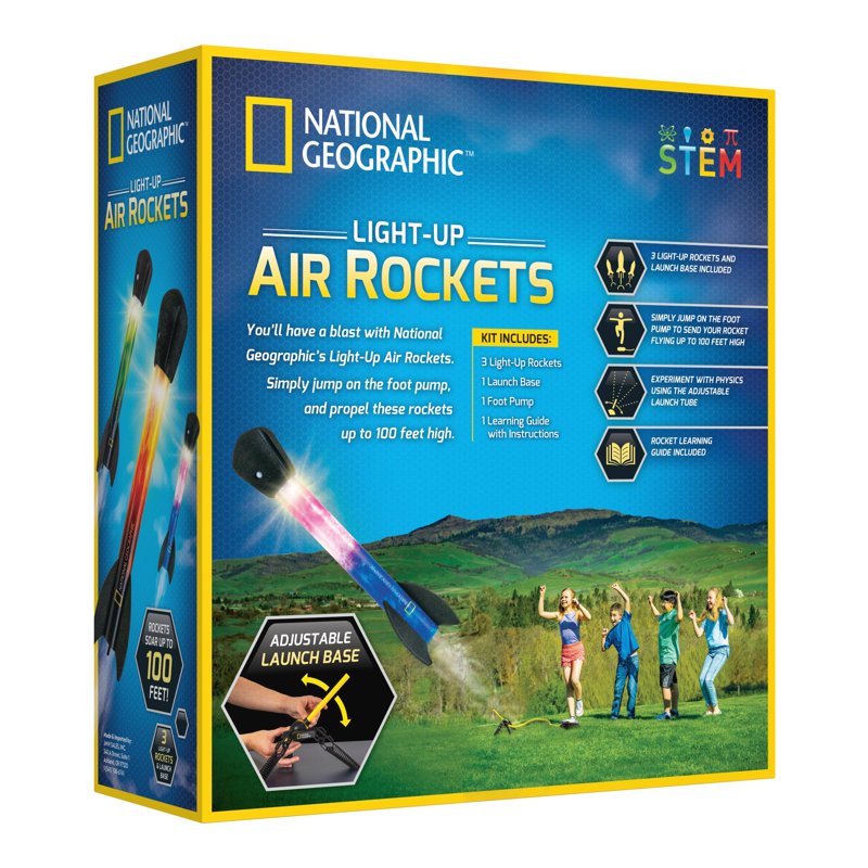 Kids Air Rocket Set with LED Lights - Outdoor Science & Flight Toy