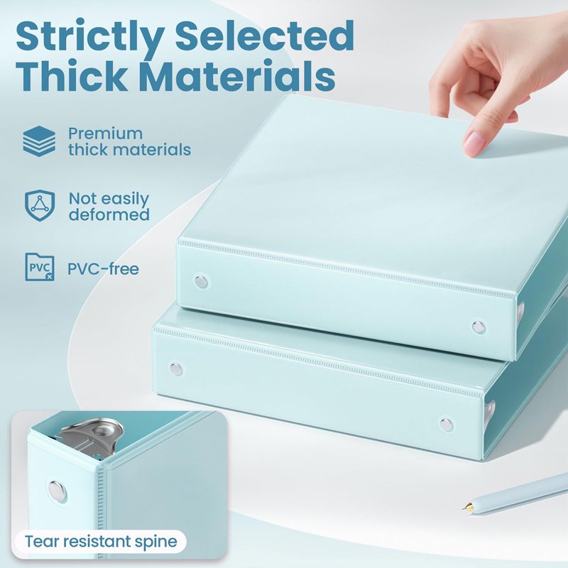 2 Inch 3-Ring View Binders Set of 4 Assorted Colors - Holds 450 Sheets Each