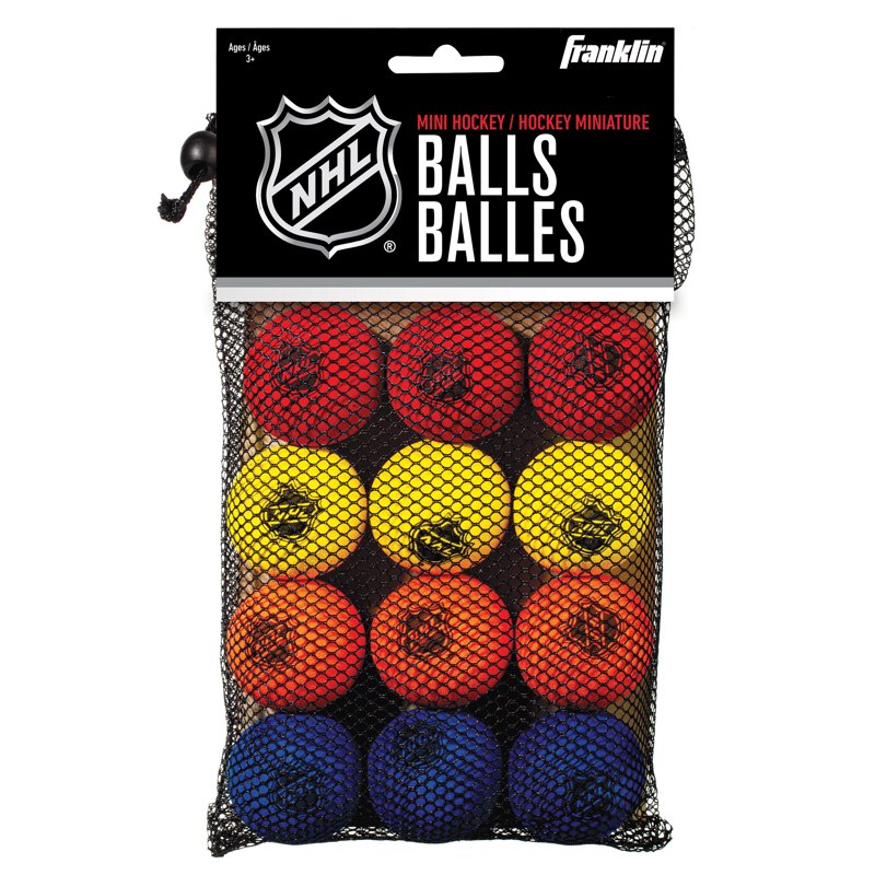 Mini Foam Hockey Balls - 12 Pack for Indoor Floor & Knee Hockey