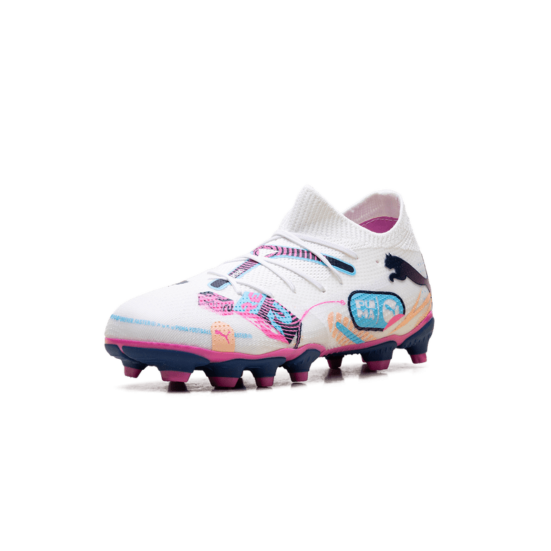 PUMA Future 7 FG/AG Cleats GS 5Y Match Volume Up Luminous Blue Poison Pink