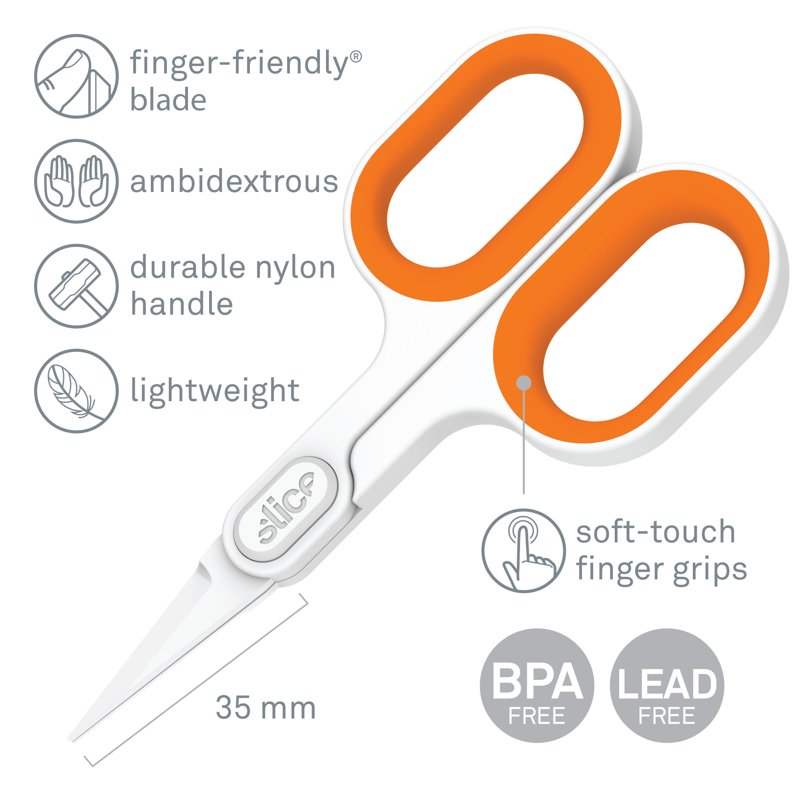 Ceramic Scissors Pointed Tip Food Grade Rust-Resistant Finger-Friendly Blades
