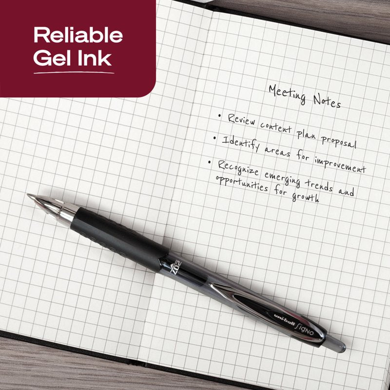 Retractable Gel Pen Set - Medium Point 0.7mm Black Ink Office Supplies