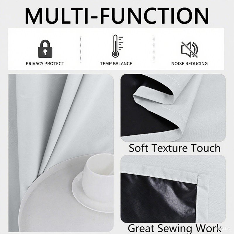 Blackout Grommet Curtains with Thermal Insulation for Bedroom - Full Light Blocking & Noise Reduction