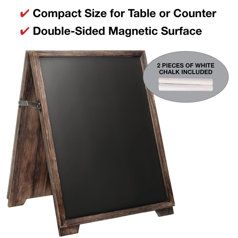 Desktop A-Frame Chalkboard 13x17 Inch Double-Sided Magnetic Blackboard