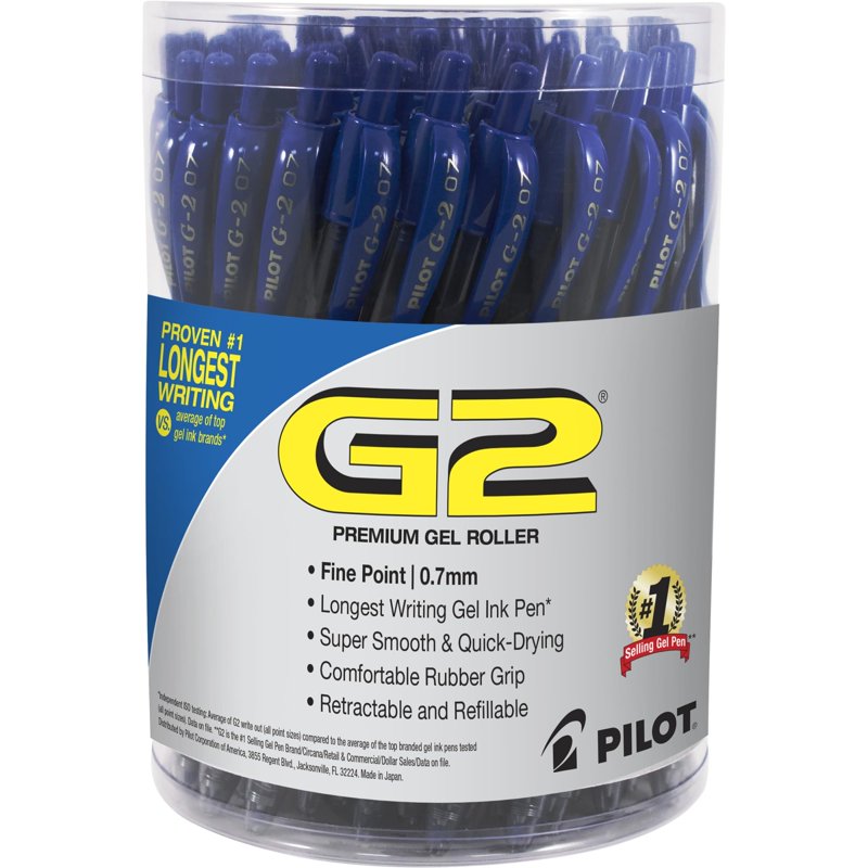 Gel Pen Fine Point 0.7mm Retractable Blue Ink 36 Pack