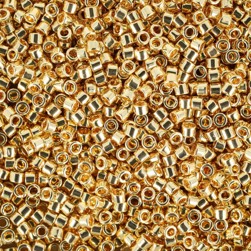 Delica Seed Beads 11/0 Size 1.6mm Gold 24K Plated Jewelry Making