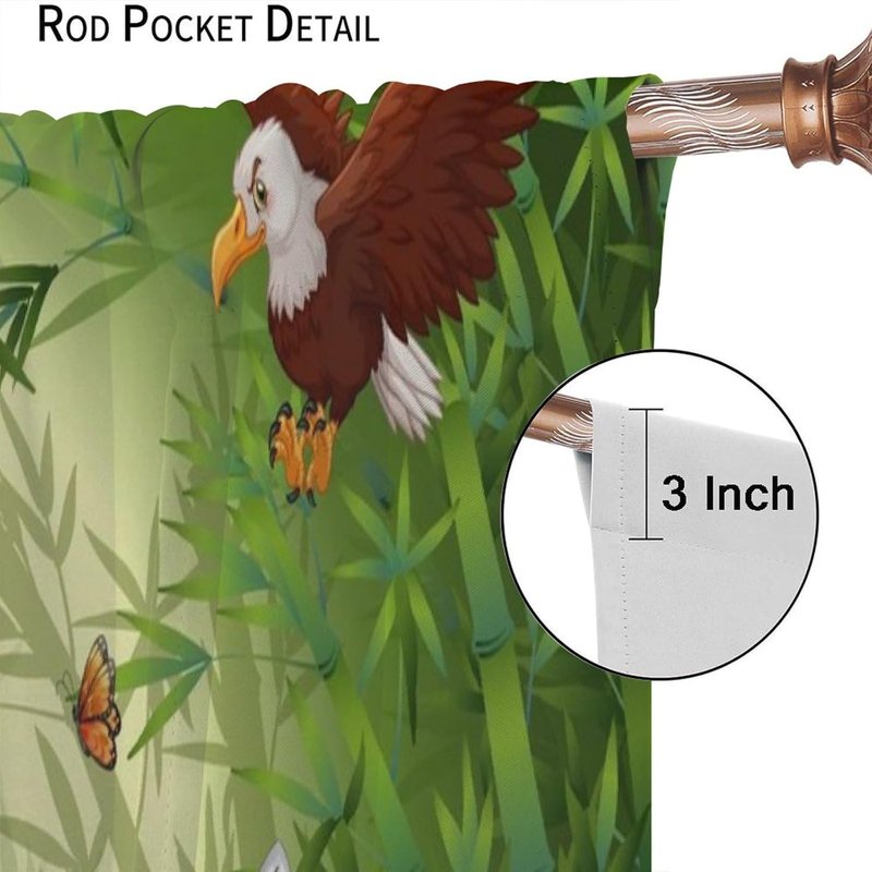 Kids Animal Cartoon Curtains - Insulated Window Drapes for Nursery & Classroom, 2 Panel Sets