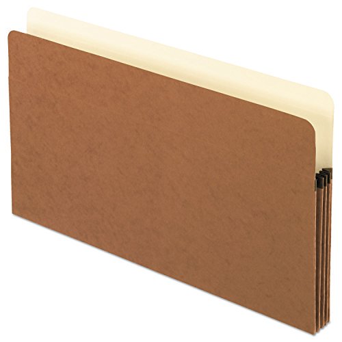 3.5 Inch Manila Red Fiber Expansion File Pocket - Legal Size, 25 Pack