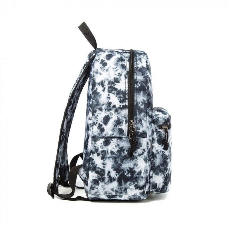 Marble-Print 18 Inch Backpack for Laptop & Tablet – Unisex Travel Daypack (K-Cliffs, Black/White Marble)