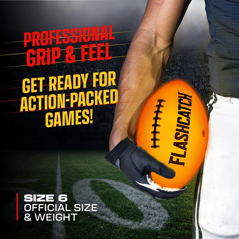 Glow in the Dark Football - Official Size LED Light-Up Sports Ball