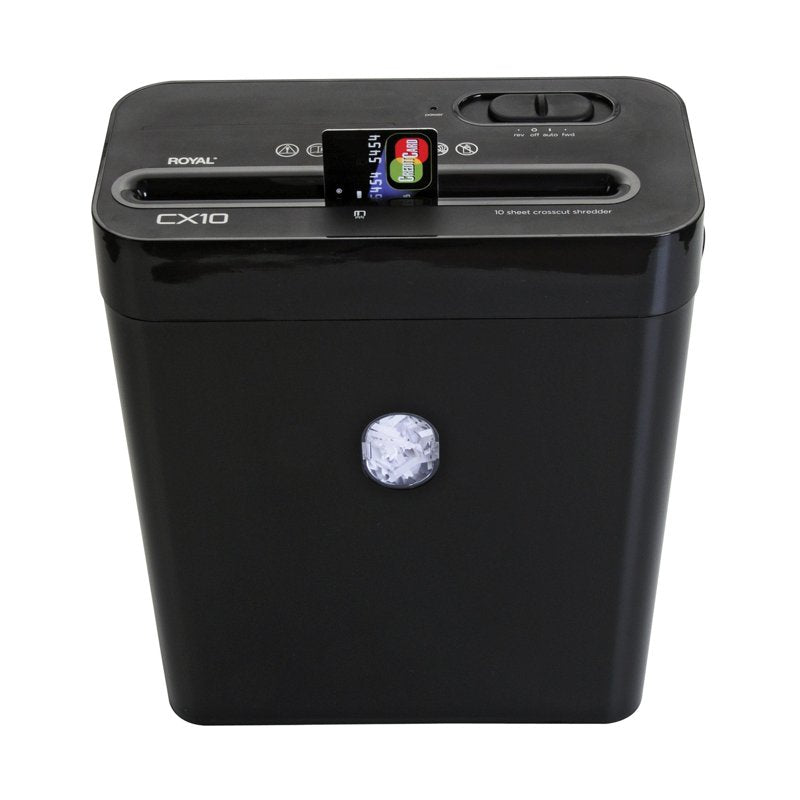 Personal Crosscut Paper Shredder 10 Sheet Capacity with Waste Bin