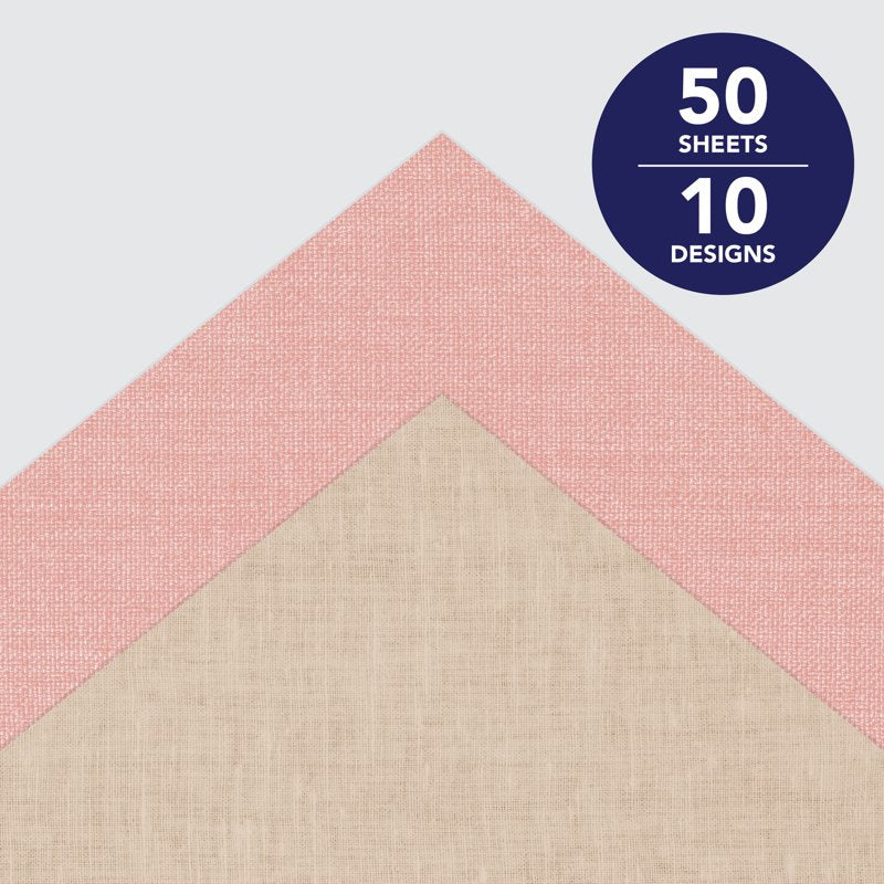 Textured Paper Pad for Crafts and Scrapbooking - 8.5 x 11 Inches, 50 Sheets