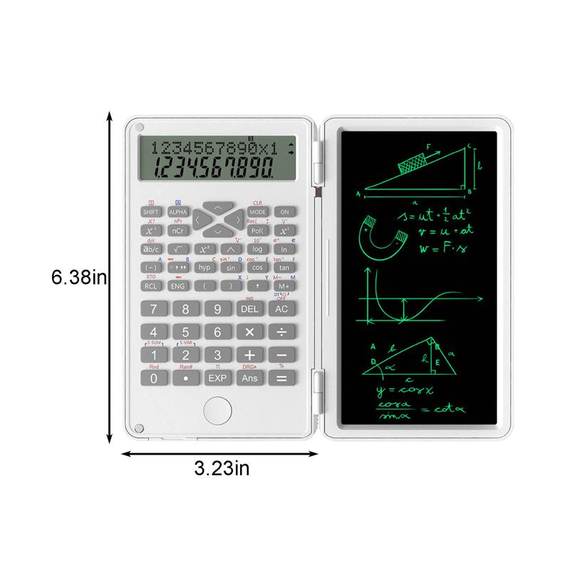 Scientific Calculator with LCD Writing Tablet, 12 Digit Multifunctional Notepad for Students