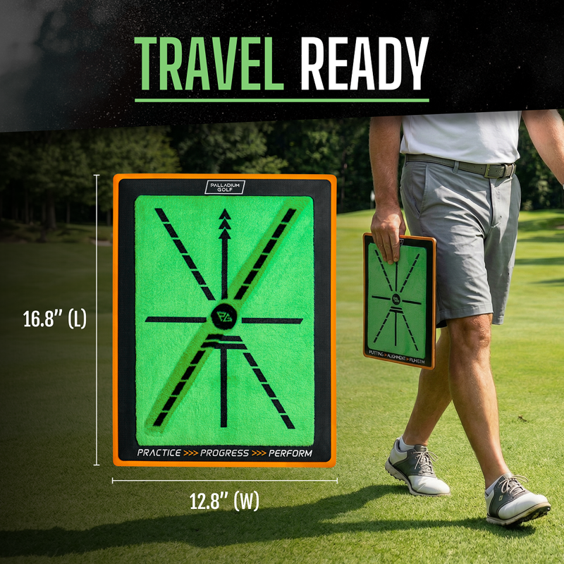 Golf Swing Path Trainer Pad – 17 x 13 in Velvet Surface, Non-Slip Base