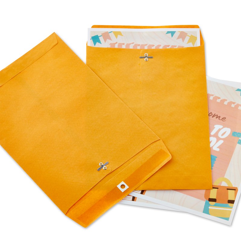 Office Envelopes 9x12 Inches Kraft Clasp Envelopes 25 Pack Document Storage