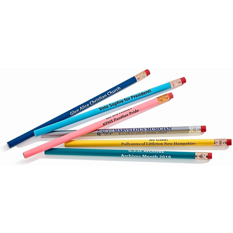 Custom Imprinted Round Pencils Bulk Pack of 144 - Logo Promotional Pencils