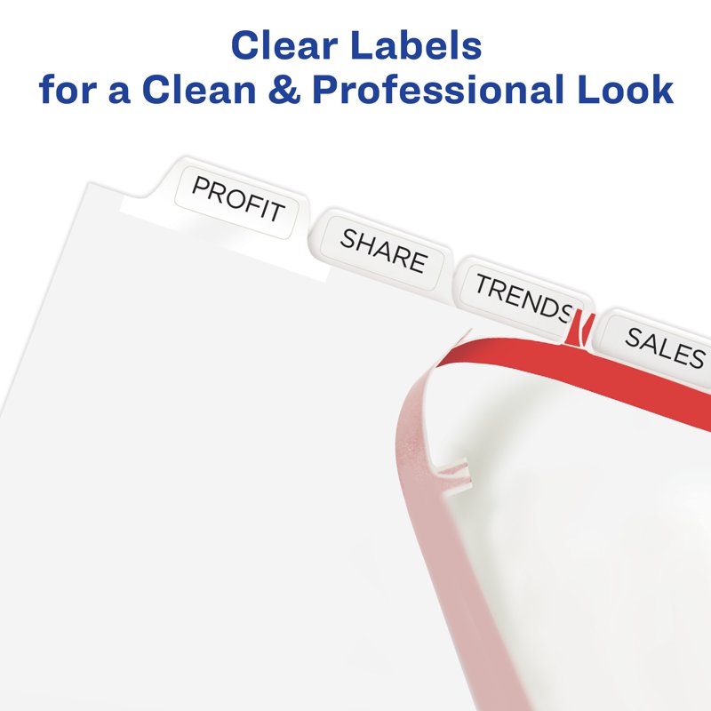 8-Tab Print & Apply Unpunched Binder Dividers - Pack of 25