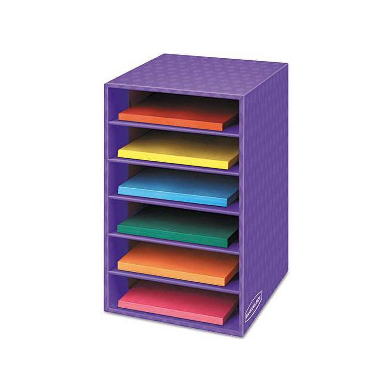 Classroom Organizer with 6 Shelves - Purple Storage Shelf for Kids & Office