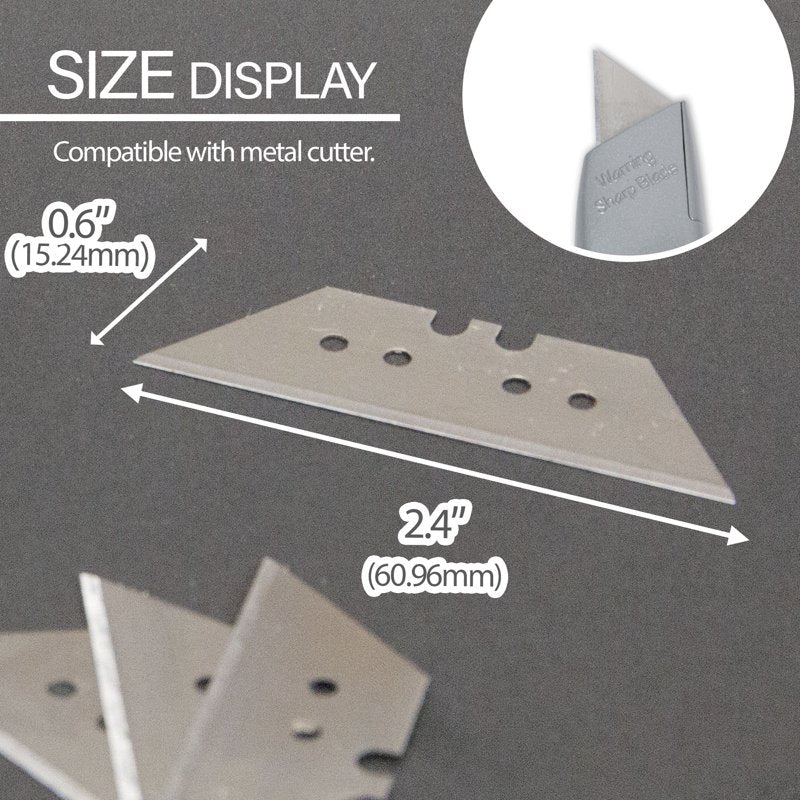 Utility Knife Blade Replacement Set - Stainless Steel, 8 Blades per Pack