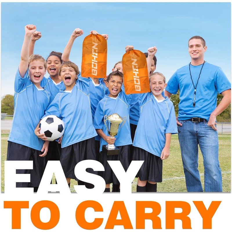 BOHEN 9x5ft Portable Soccer Goal - 2 Pack, Easy Fold, Carry Bag, Orange
