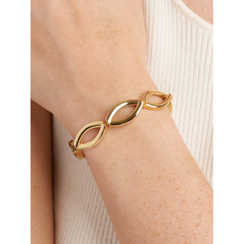 Women's Gold Over Brass Link Bracelet 7.5 Inch Jewelry Accessory