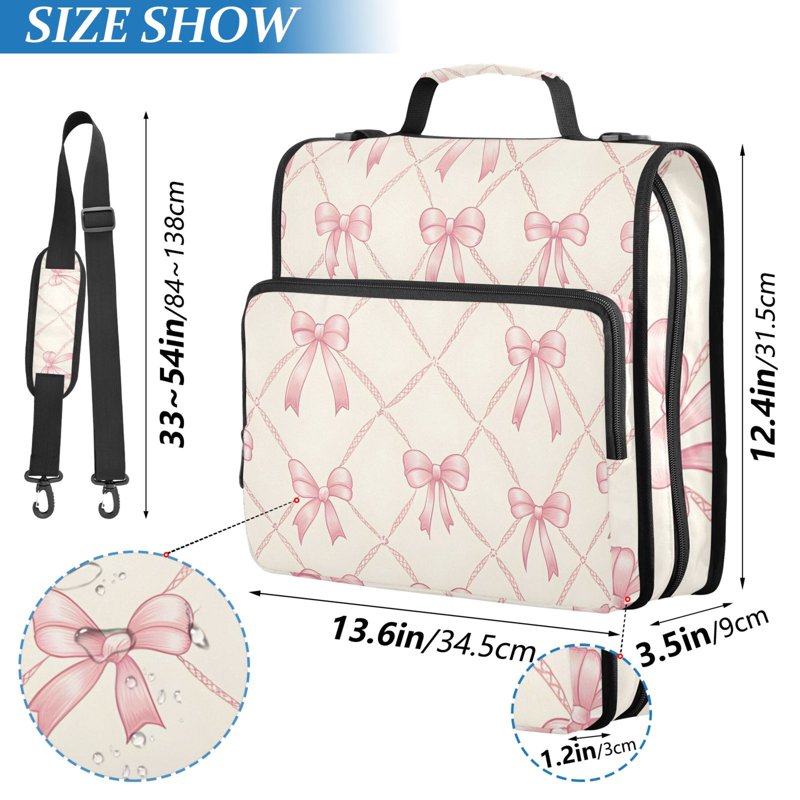 Zipper Binder with Multiple Pockets and 3-Ring File Organizer, 1.5 Inch Capacity
