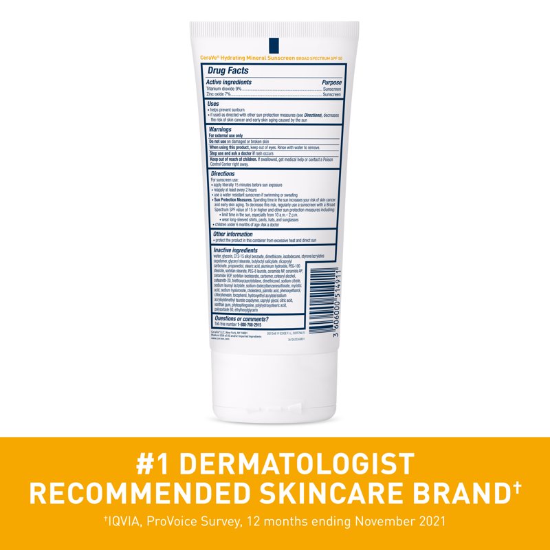 Mineral Sunscreen SPF 50 for Sensitive Skin Kids & Adults Body Lotion